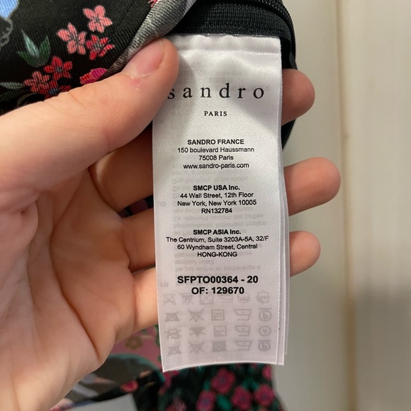 Sandro Ivea Silk Floral Top with puffy sleeves | Size Small - Picture 9 of 14